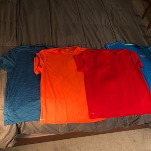 Mens Athletic short sleeve shirts 3 large, 1 XL